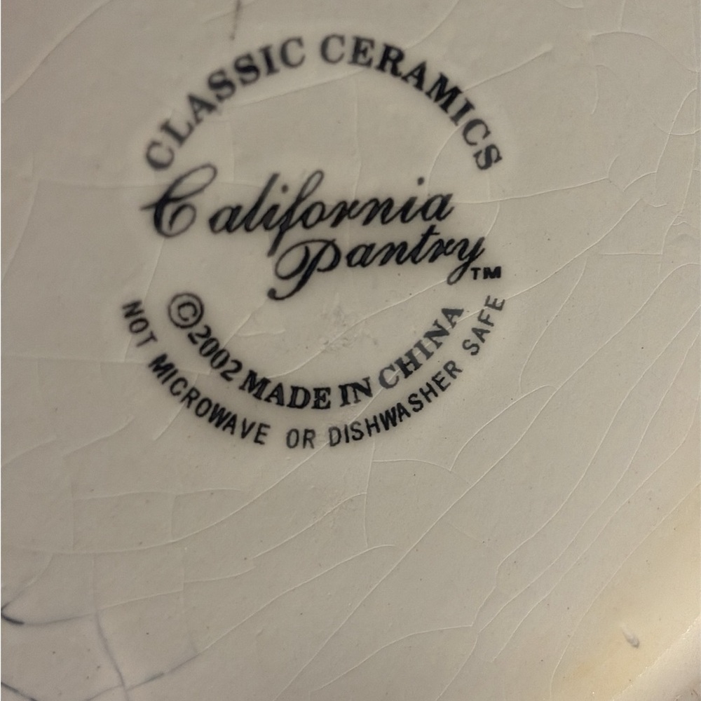California Pantry Yellow and Blue Floral Ceramic Canister - Picture 5 of 7